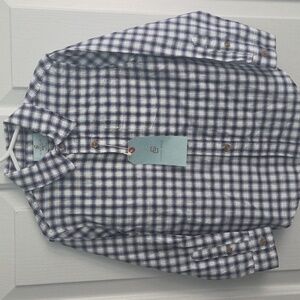 NWT Class Club Navy and White Plaid Boys Shirt 4/5